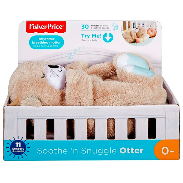 Jucărie moale Fisher Price Animals Fabulous Dreams of an Otter FXC66 Gray 0+ photo 2