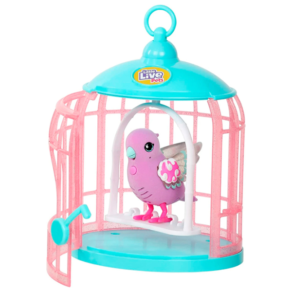 Интерактивная игрушка Little Live Pets Talking bird with a cage 26404 Розовый 5+ photo 5