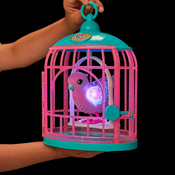 Интерактивная игрушка Little Live Pets Talking bird with a cage 26404 Розовый 5+ photo 7