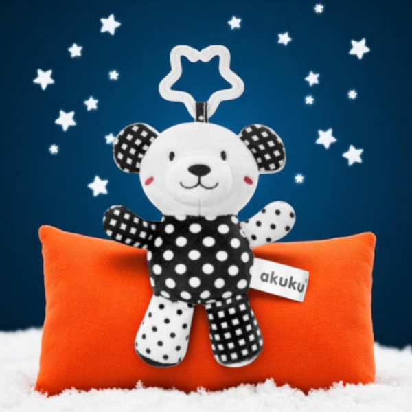 Игрушка для колясок и кроваток Akuku Animals Bear 1403 Черный 0+ photo 4