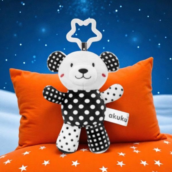 Игрушка для колясок и кроваток Akuku Animals Bear 1403 Черный 0+ photo 5