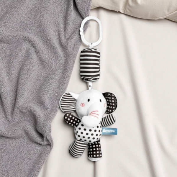 Jucărie pentru pătuțuri și cărucioare Sensillo Animals Elephant Z-033 Black 0+ photo 4