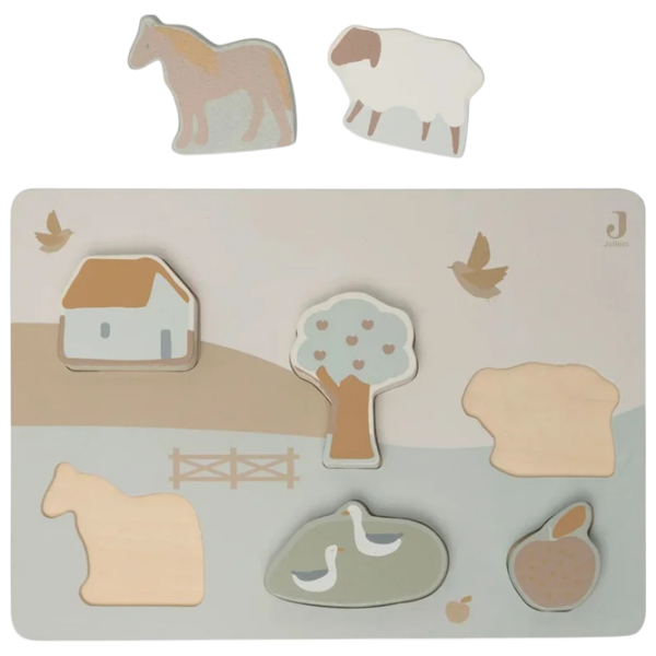 Joc educativ Jollein Puzzle Farm Joc de logică, 1+