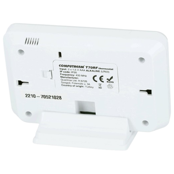 Termostat Computherm T70RF White Pentru sisteme de încălzire / Baterie photo 4