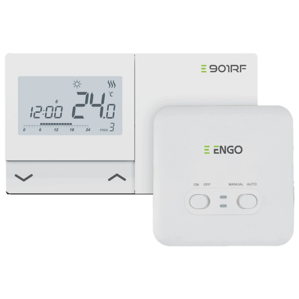 Termostat ENGO E901-RF White Pentru sisteme de încălzire / Baterie photo 1
