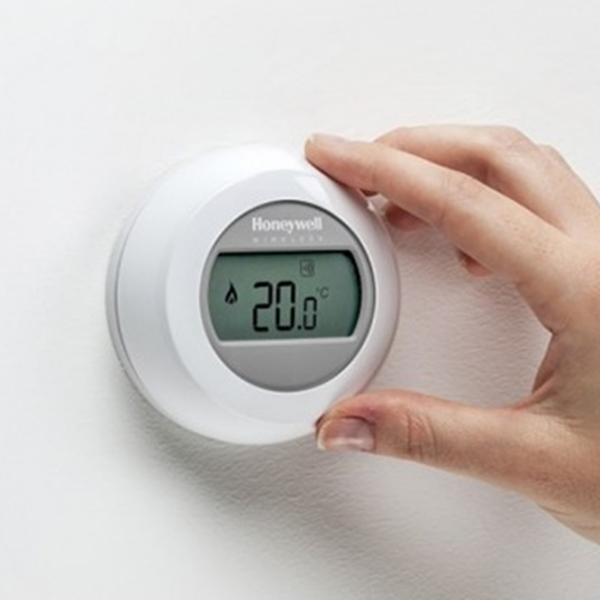 Termostat Honeywell Round Wireless+BDR91 UK Y87RF2024 White Pentru cazane / Baterie photo 2