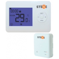 Termostat Stege WT 200 RF White pentru condiționere / Baterie