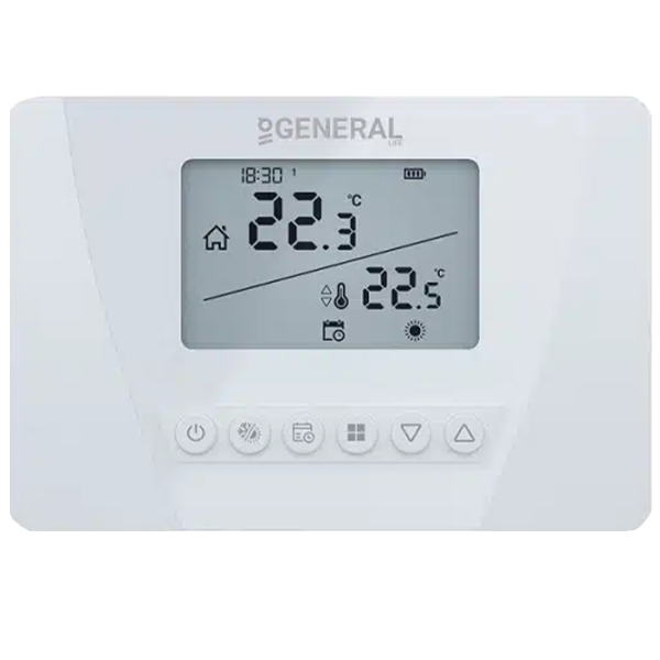 Termostat General ARUNA300S RF White pentru condiționere / Baterie photo 1