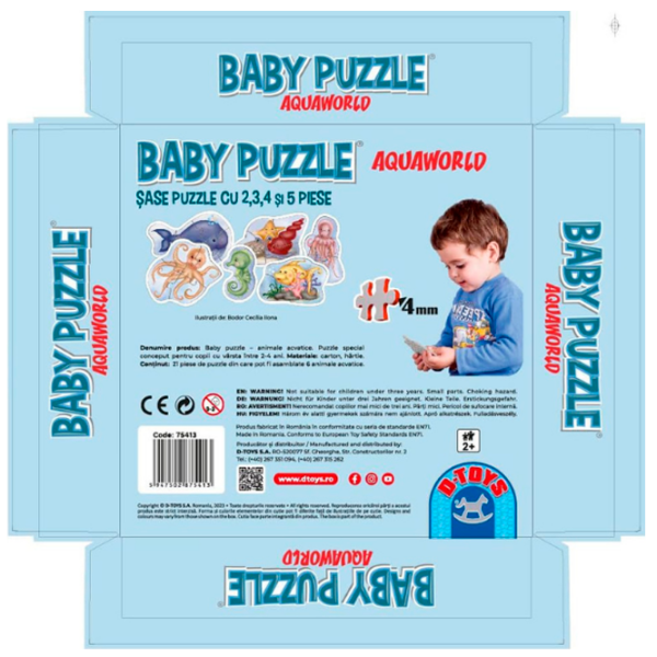 Puzzle Hape Aquaworld (75413) Количество деталей: 6, Рекомендуемый возраст: 3+ photo 2