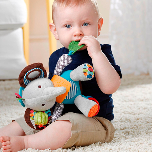 Jucărie pentru pătuțuri și cărucioare Skip Hop Animals Bandana Buddies Elefant 306202 Gray 0.3+ photo 4