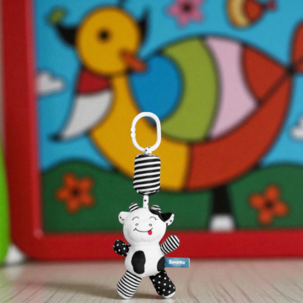 Jucărie pentru pătuțuri și cărucioare Sensillo Animals Cow Z-031 White 0+ photo 5
