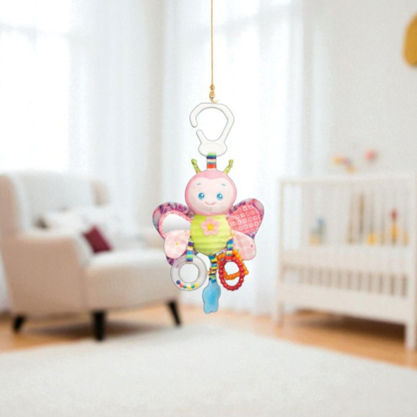 Jucărie pentru pătuțuri și cărucioare Sensillo Colorful Butterfly Z-0503 Pink 0+ photo 5