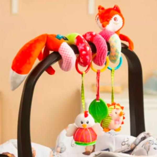 Jucărie pentru pătuțuri și cărucioare Sensillo Animals Colorful Fox Z-0530 Red 0+ photo 3
