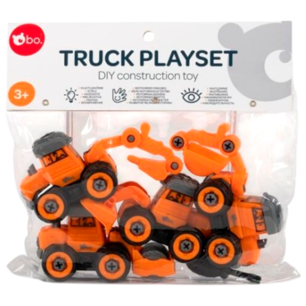 Комплект машин Bo. Truck playset Builder 8015ML
Серый
Оранжевый  photo 1
