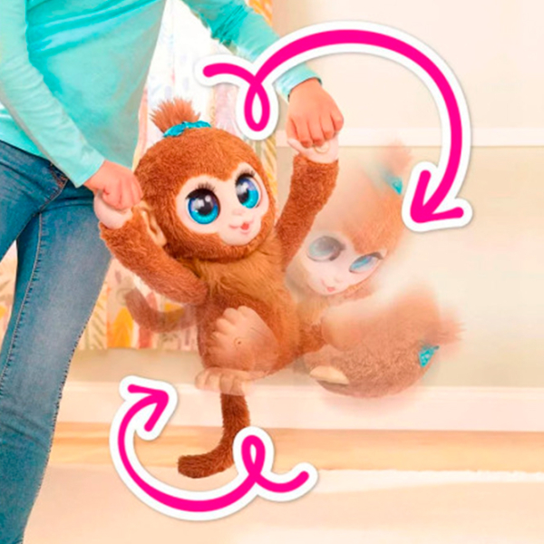 Интерактивная игрушка Hasbro Animals Peanut the Playful Monkey 28113 Коричневый 4+ photo 4