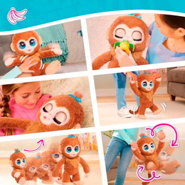 Интерактивная игрушка Hasbro Animals Peanut the Playful Monkey 28113 Коричневый 4+ photo 6