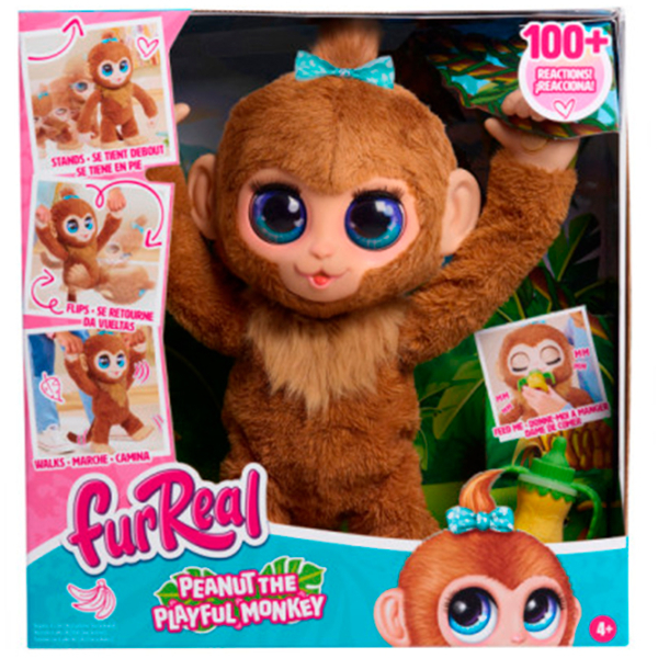 Интерактивная игрушка Hasbro Animals Peanut the Playful Monkey 28113 Коричневый 4+ photo 7