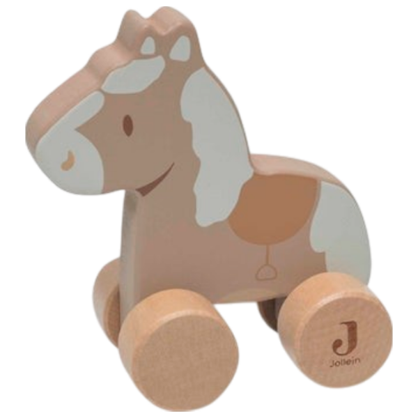 Игрушка Jollein Animals Horse on Wheels Nostalgic Ride 112-001-67103 Бежевый 0.5+ photo 1