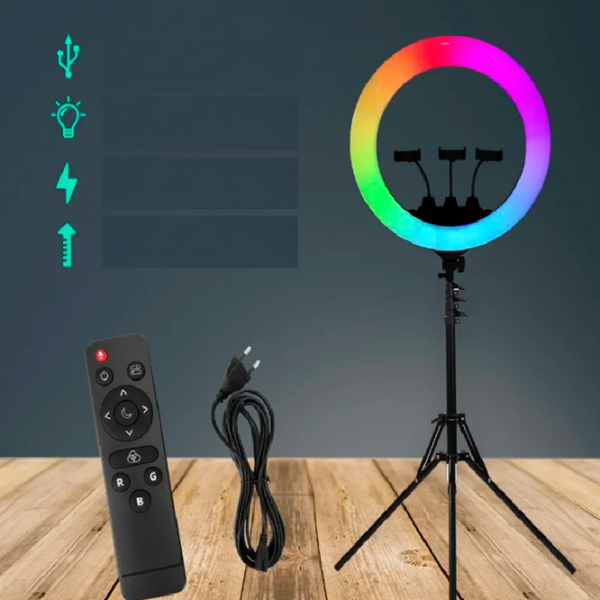 Штатив с круглой лампой Selfie Ring Light MJ56 560 мм Черный  photo 2