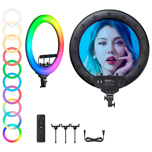 Штатив с круглой лампой Selfie Ring Light MJ56 560 мм Черный  photo 3