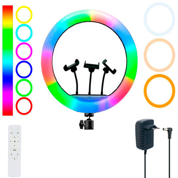 Штатив с круглой лампой Selfie Ring Light MJ56 560 мм Черный  photo 7