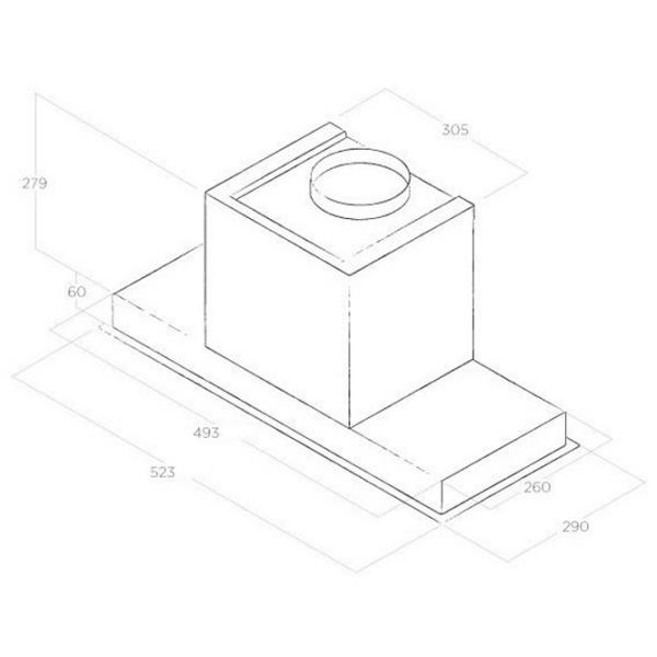 Вытяжка Elica HIDDEN 2.0 BL MAT/A/52 Черный 52 см, Рециркуляция, 1300 м³/ч photo 5