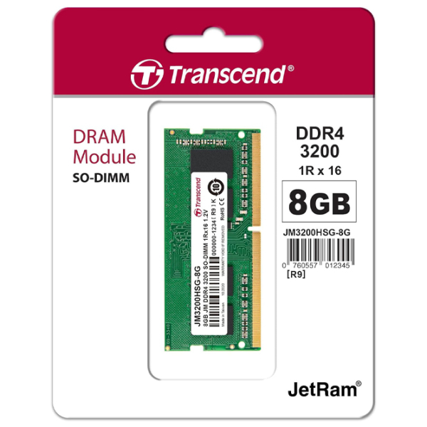 Оперативная память 8 ГБ Transcend JetRam JM3200HSG-8G , DDR4, 3200 МГц photo 2