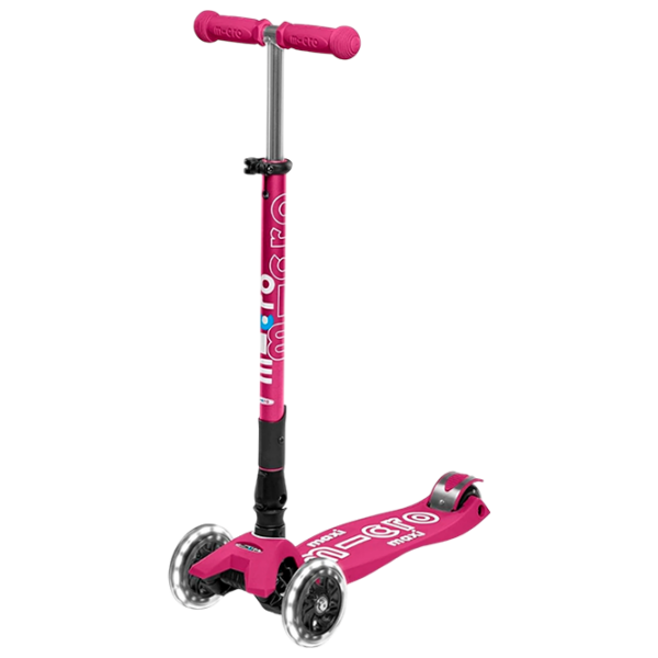 Trotinetă pentru copii cu trei roți Micro Maxi Deluxe Foldable LED (MMD095) Purple 5 ani, 50 kg, Din PU photo 1