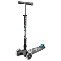 Trotinetă pentru copii cu trei roți Micro Maxi Deluxe Foldable LED (MMD094) Gray 5 ani, 50 kg, Din PU
