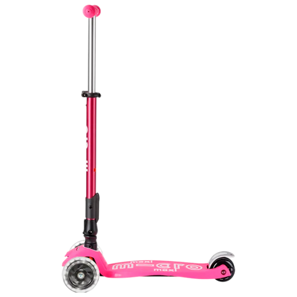 Trotinetă pentru copii cu trei roți Micro Maxi Deluxe Foldable LED (MMD096) Pink 5 ani, 50 kg, Din PU photo 2