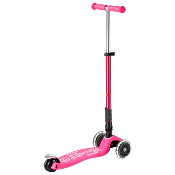 Trotinetă pentru copii cu trei roți Micro Maxi Deluxe Foldable LED (MMD096) Pink 5 ani, 50 kg, Din PU photo 3