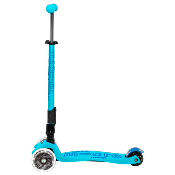 Trotinetă pentru copii cu trei roți Micro Maxi Deluxe Foldable LED (MMD092) Blue 5 ani, 50 kg, Din PU photo 3