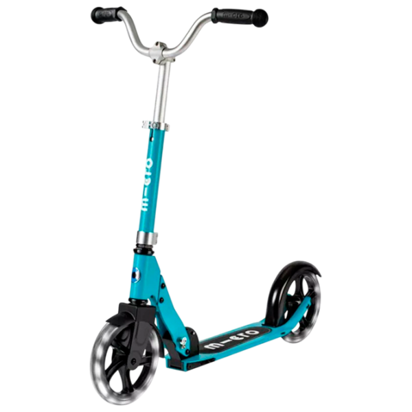 Детский двухколёсный самокат Micro Cruiser LED (SA0199) Aqua 5 лет, 100 кг, Полиуретановые photo 1