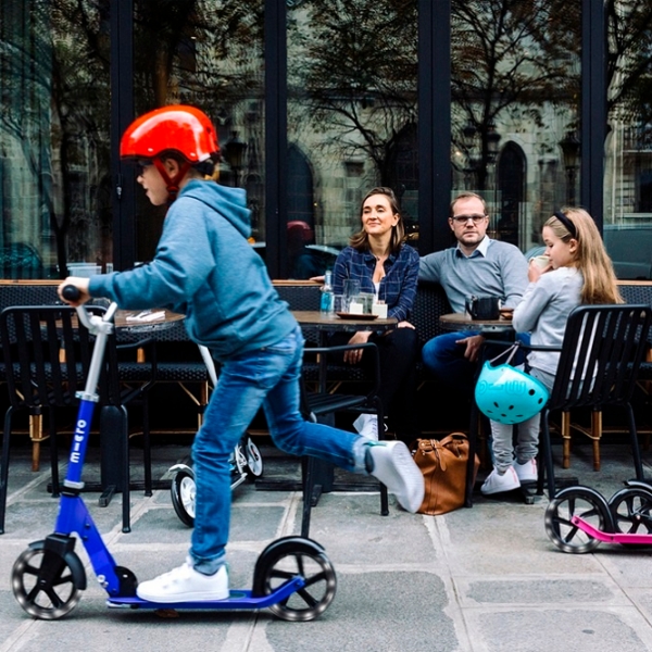 Trotinetă pentru copii cu două roți Micro Cruiser LED (SA0197) Blue 5 ani, 100 kg, Din PU photo 6