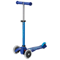 Trotinetă pentru copii cu trei roți Micro Mini Deluxe LED (MMD142) Blue 2 ani, 50 kg, Din PU