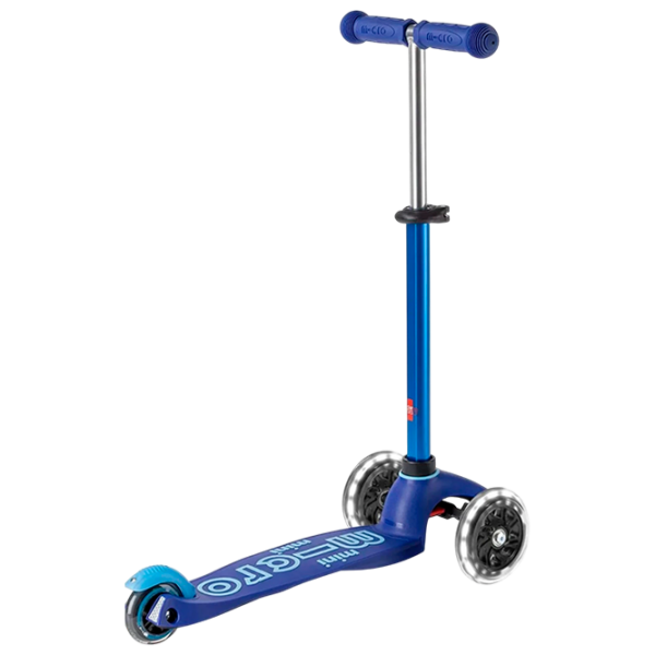 Trotinetă pentru copii cu trei roți Micro Mini Deluxe LED (MMD142) Blue 2 ani, 50 kg, Din PU photo 2