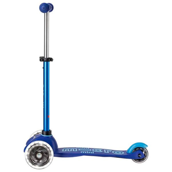 Trotinetă pentru copii cu trei roți Micro Mini Deluxe LED (MMD142) Blue 2 ani, 50 kg, Din PU photo 3
