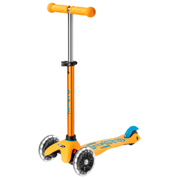 Trotinetă pentru copii cu trei roți Micro Mini Deluxe LED (MMD151) Apricot 2 ani, 50 kg, Din PU photo 1