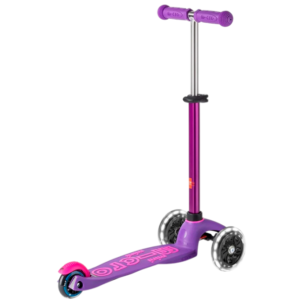 Trotinetă pentru copii cu trei roți Micro Mini Deluxe LED (MMD173) Purple Pink 2 ani, 50 kg, Din PU photo 5