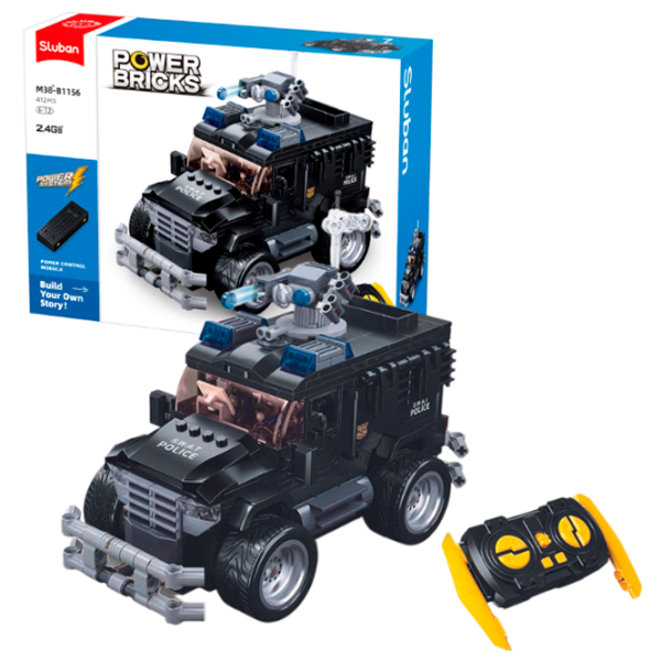 Constructor cu telecomandă Sluban Tiger Assault Vehicle Black Numărul de piese 412, 6+ photo 2