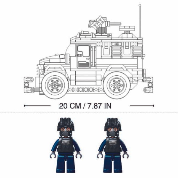 Constructor cu telecomandă Sluban Tiger Assault Vehicle Black Numărul de piese 412, 6+ photo 4