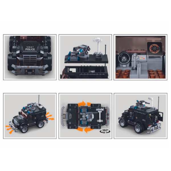 Constructor cu telecomandă Sluban Tiger Assault Vehicle Black Numărul de piese 412, 6+ photo 6
