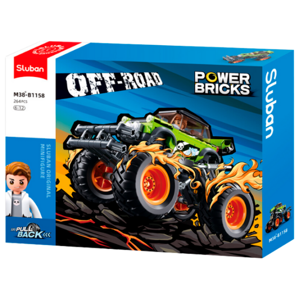 Constructor Sluban Monster Truck Green Numărul de piese 264, 6+ photo 1