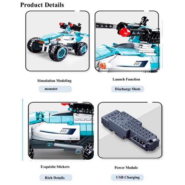 Constructor cu telecomandă Sluban Snowmobile Blue Numărul de piese 268, 8+ photo 7