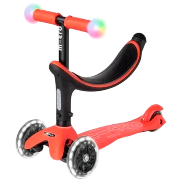 Trotinetă pentru copii cu trei roți Micro Mini2Grow Deluxe Magic LED (MMD356) Red 1 an, 50 kg, Din PU photo 3