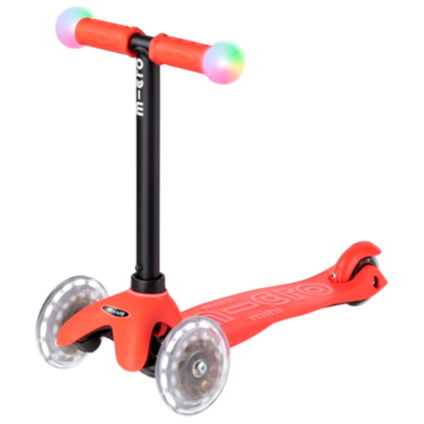 Trotinetă pentru copii cu trei roți Micro Mini2Grow Deluxe Magic LED (MMD356) Red 1 an, 50 kg, Din PU photo 4