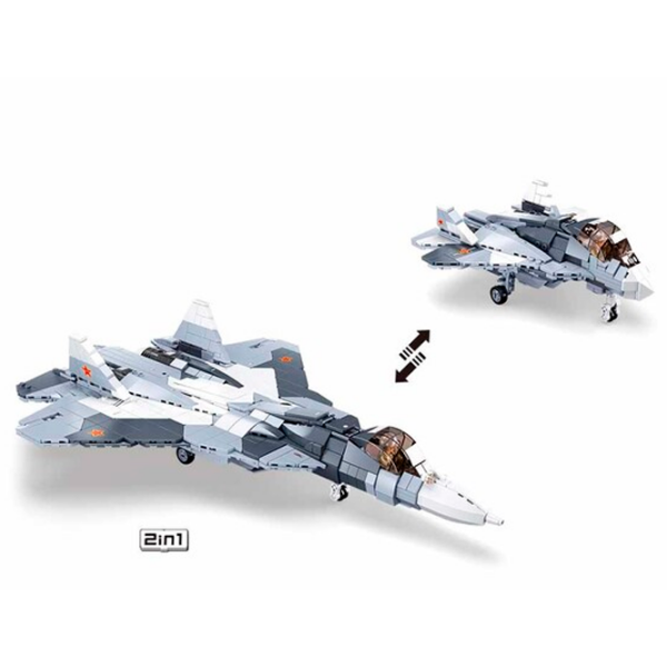 Конструктор Sluban Su-57 Fighter Серый Количество деталей 1530, 8+ photo 5