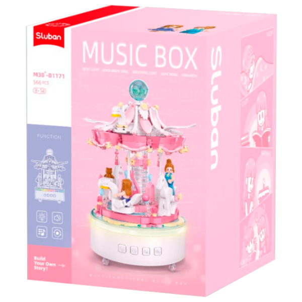 Constructor Sluban Musical Carousel Pink Numărul de piese 566, 8+ photo 1