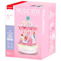 Constructor Sluban Musical Carousel Pink Numărul de piese 566, 8+