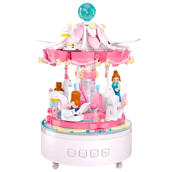 Constructor Sluban Musical Carousel Pink Numărul de piese 566, 8+ photo 3